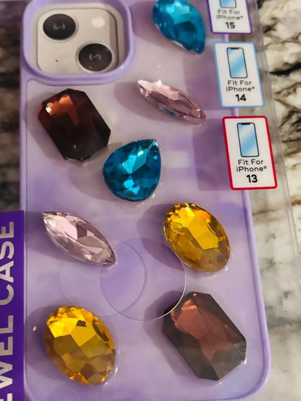 Gemstone Bling Phone Case For iPhone 13,14 or 15 NIB 3 Colors Available